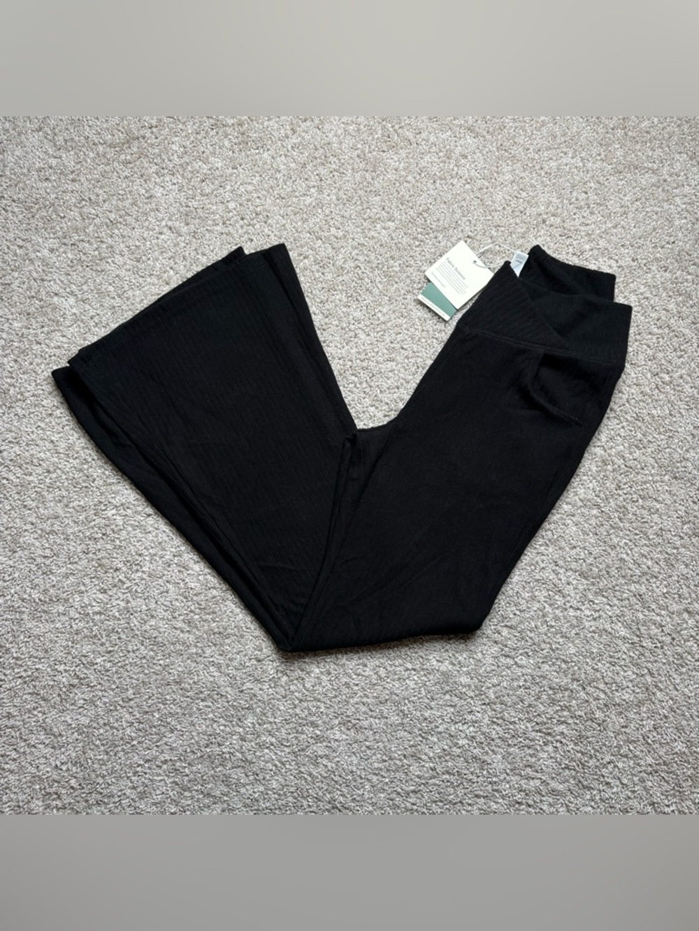 HALARA Ribbed Crossover Flare Pants - Picture 1 of 5